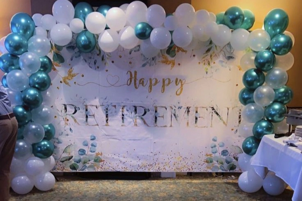 Corporate event decoration setup